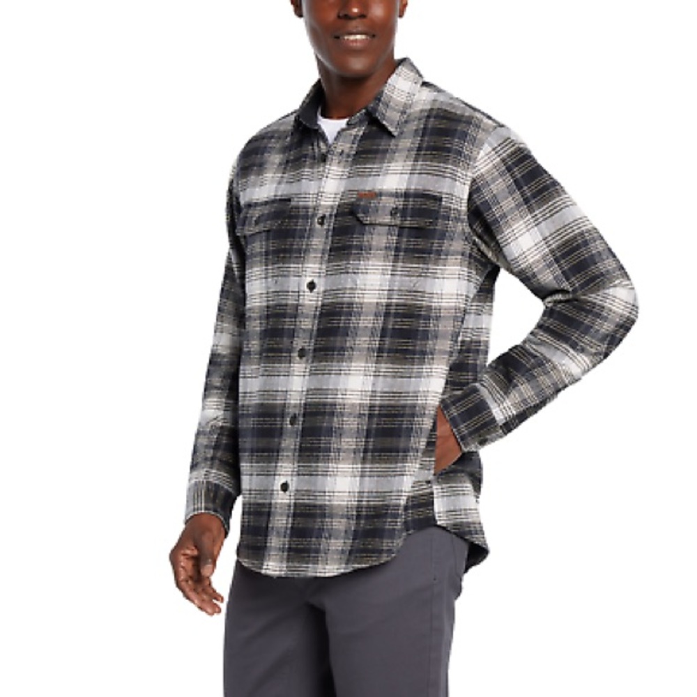 Orvis Men's Black and White Plaid Flannel